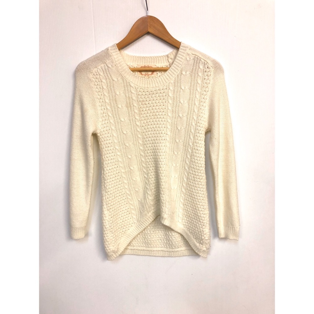 🌞White Ambiance Sweater - High/Low hem - Size Sm